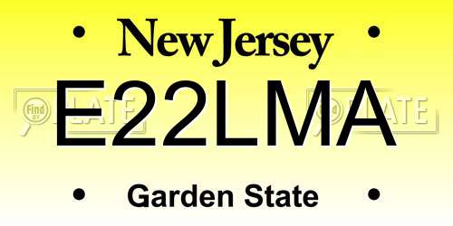 E22LMA New Jersey License Plate