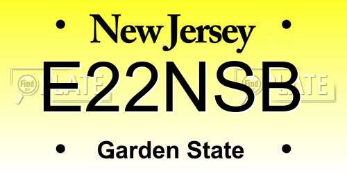 E22NSB New Jersey License Plate
