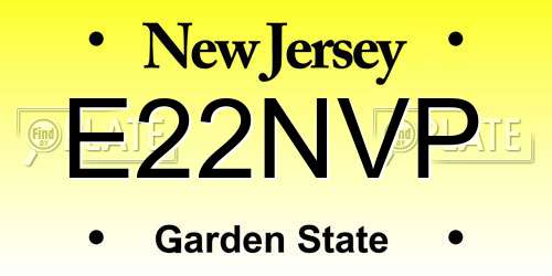 E22NVP New Jersey License Plate