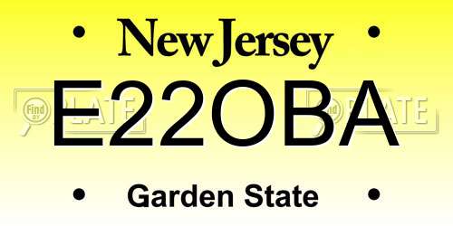 E22OBA New Jersey License Plate