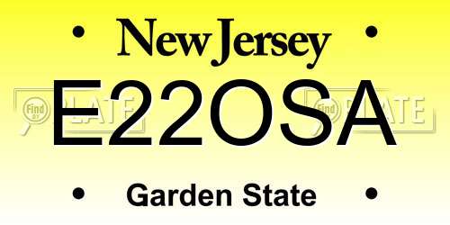 E22OSA New Jersey License Plate