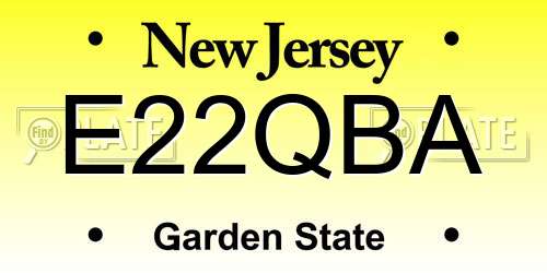 E22QBA New Jersey License Plate