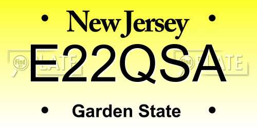 E22QSA New Jersey License Plate
