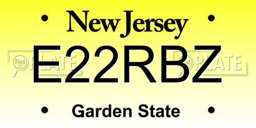 E22RBZ New Jersey License Plate