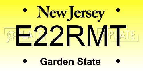 E22RMT New Jersey License Plate