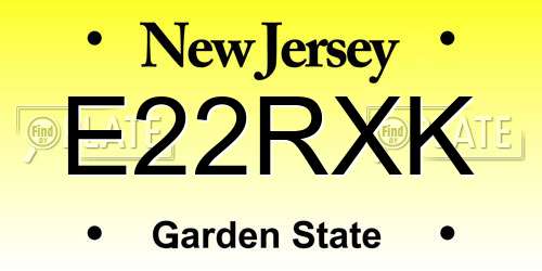 E22RXK New Jersey License Plate