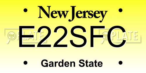 E22SFC New Jersey License Plate