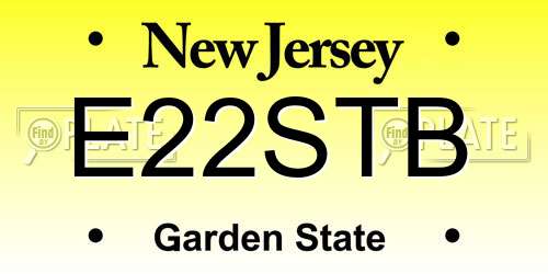 E22STB New Jersey License Plate