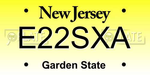 E22SXA New Jersey License Plate