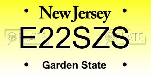 E22SZS New Jersey License Plate