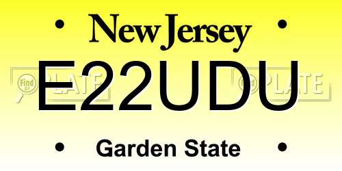 E22UDU New Jersey License Plate