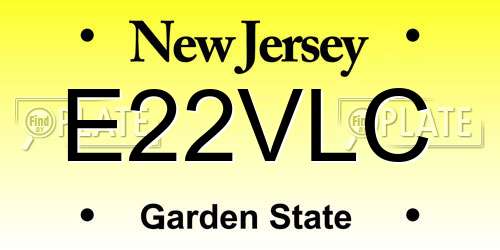 E22VLC New Jersey License Plate