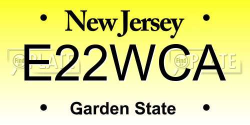 E22WCA New Jersey License Plate