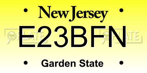 E23BFN New Jersey License Plate