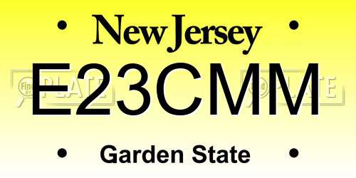 E23CMM New Jersey License Plate