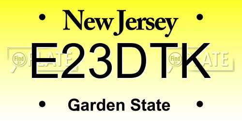 E23DTK New Jersey License Plate