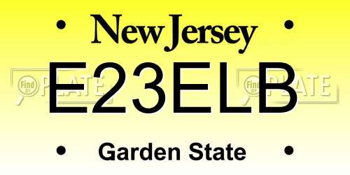 E23ELB New Jersey License Plate