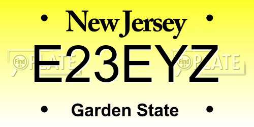 E23EYZ New Jersey License Plate