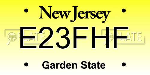 E23FHF New Jersey License Plate