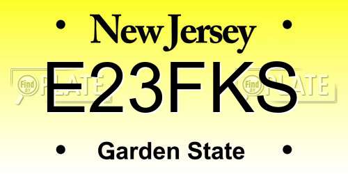 E23FKS New Jersey License Plate