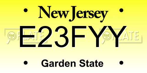 E23FYY New Jersey License Plate