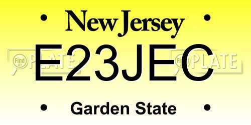 E23JEC New Jersey License Plate