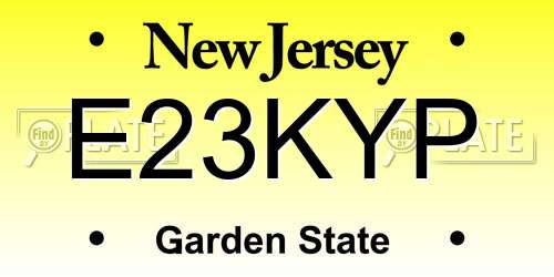E23KYP New Jersey License Plate