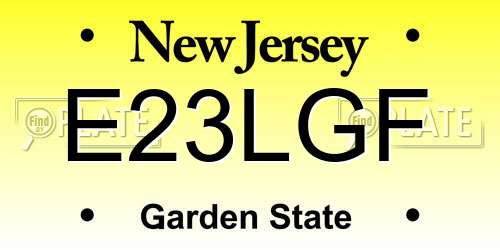 E23LGF New Jersey License Plate