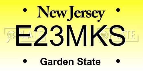 E23MKS New Jersey License Plate