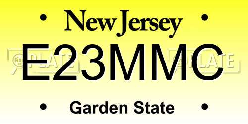 E23MMC New Jersey License Plate