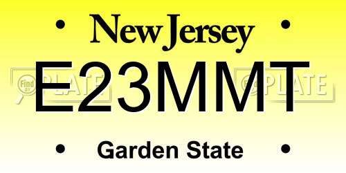 E23MMT New Jersey License Plate
