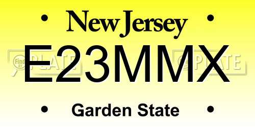 E23MMX New Jersey License Plate