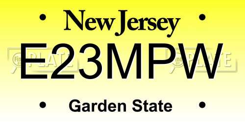 E23MPW New Jersey License Plate