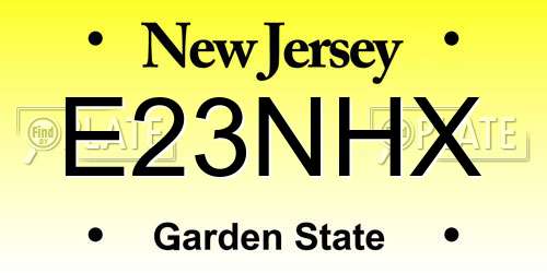 E23NHX New Jersey License Plate