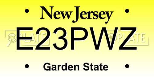 E23PWZ New Jersey License Plate