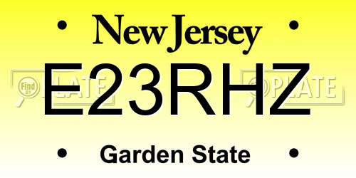E23RHZ New Jersey License Plate