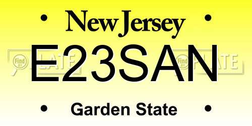 E23SAN New Jersey License Plate