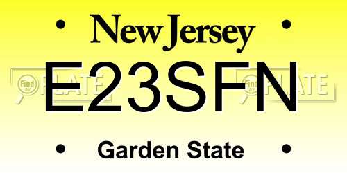 E23SFN New Jersey License Plate