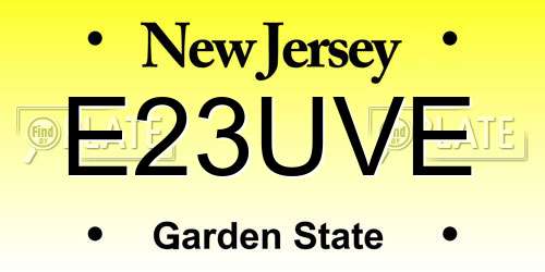E23UVE New Jersey License Plate