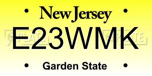 E23WMK New Jersey License Plate