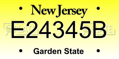 E24345B New Jersey License Plate