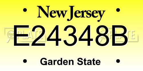 E24348B New Jersey License Plate