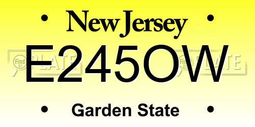 E245OW New Jersey License Plate