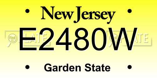 E2480W New Jersey License Plate
