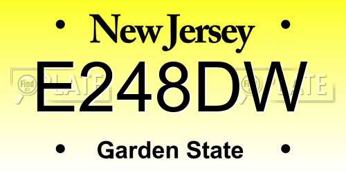 E248DW New Jersey License Plate