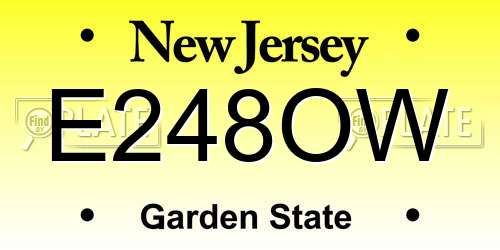 E248OW New Jersey License Plate