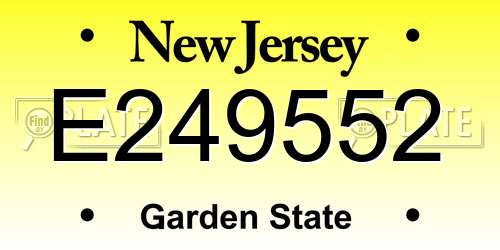 E249552 New Jersey License Plate