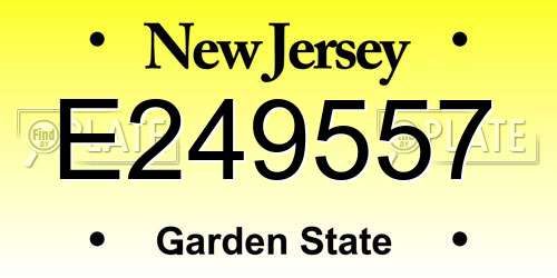 E249557 New Jersey License Plate