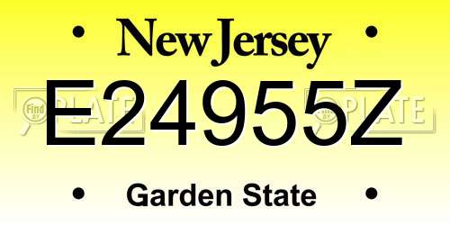 E24955Z New Jersey License Plate