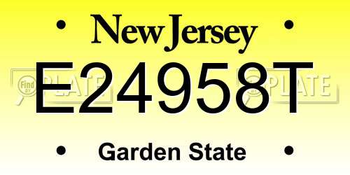 E24958T New Jersey License Plate